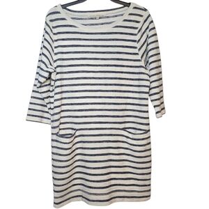 RACHEL Rachel Roy Striped Dress Size Medium Navy White Nautical Terry Cotton